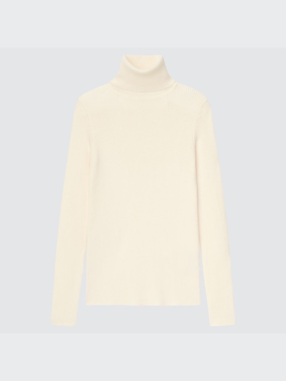 NWOT Uniqlo Merino Wool Cream Ribbed Turtleneck Sweater